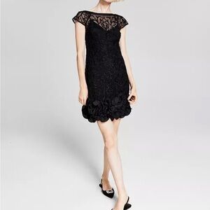 Guess black floral lace dress size 4 used in good condition